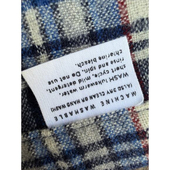 Vintage 1960s Blue Plaid Loop Pendleton Wool Collar Flannel - size Large - Picture 7 of 7